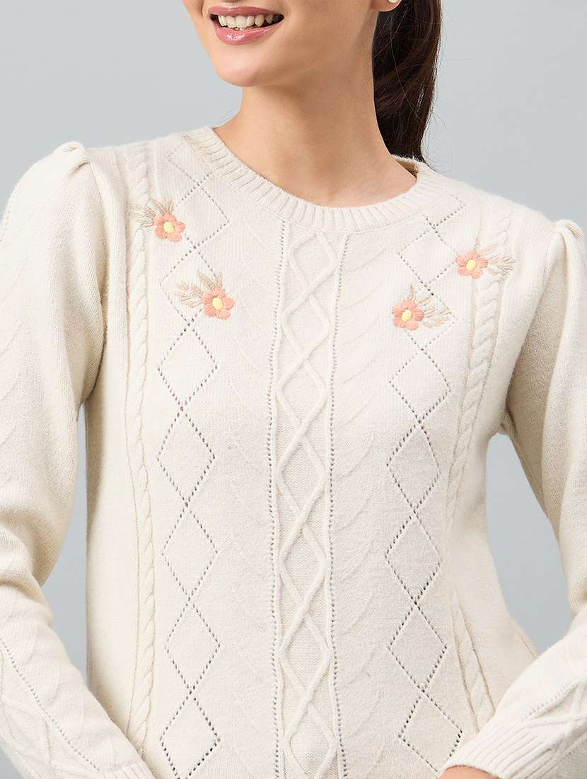 women white acrylic plain sweatshirt - 22448209 -  Standard Image - 1