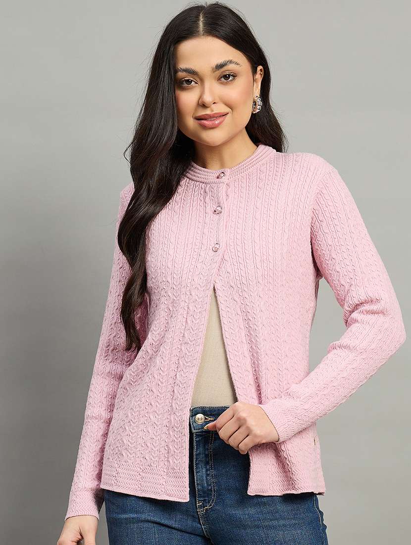women pink acrylic plain sweatshirt - 22448219 -  Standard Image - 1