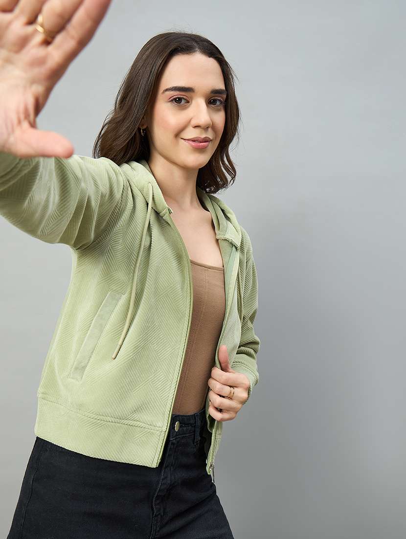 women solid green cotton blend plain  - 22448230 -  Standard Image - 1
