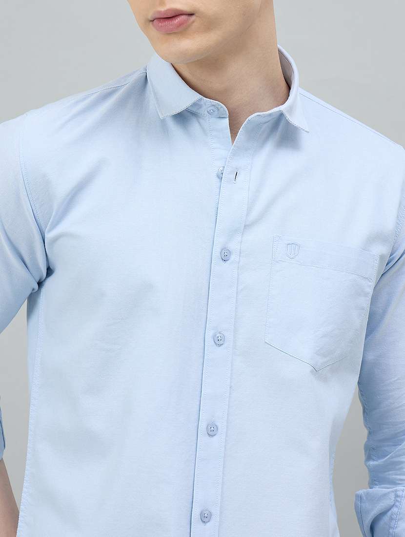 men solid long sleeve slim fit casual shirt - 22448251 -  Standard Image - 1