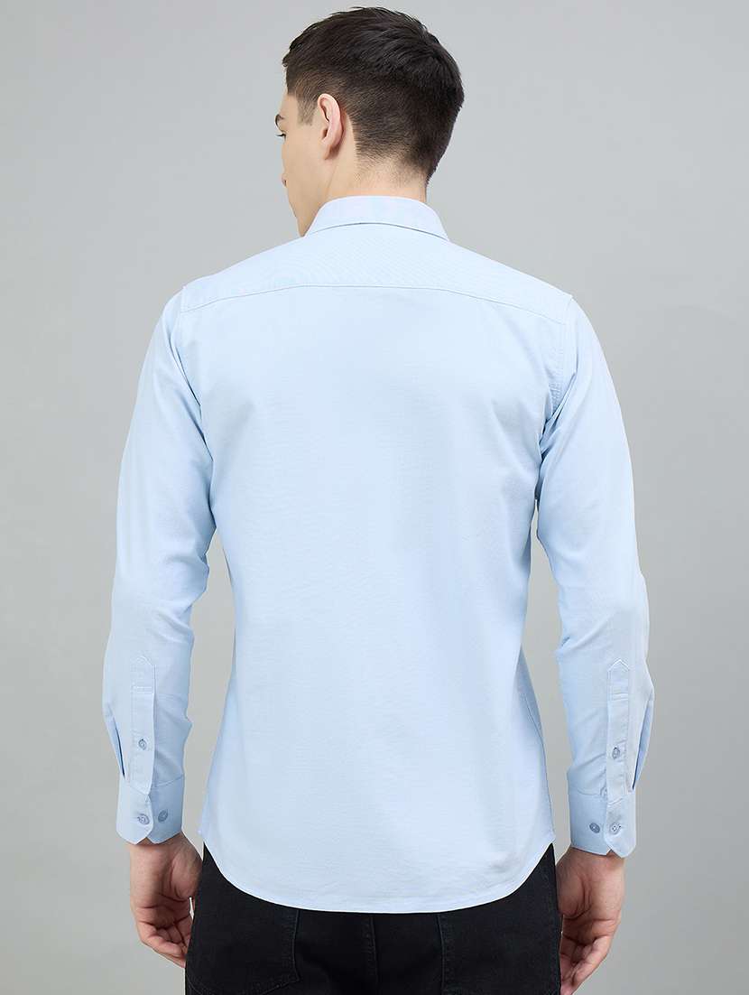 men solid long sleeve slim fit casual shirt - 22448251 -  Standard Image - 4
