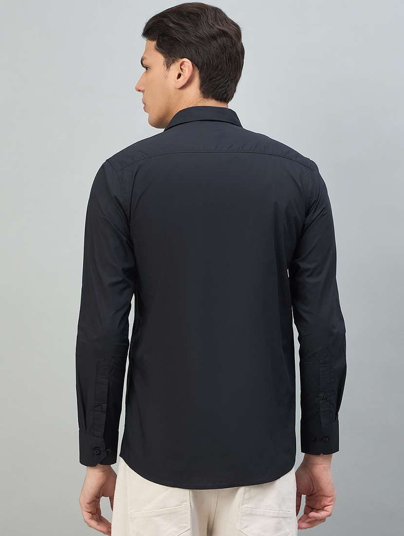 Men Solid Long Sleeve Slim Fit Casual Shirt - 22448261 -  Standard Image - 4