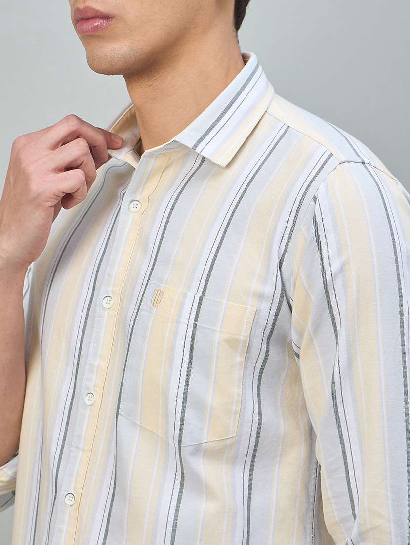 Men Striped Long Sleeve Slim Fit Casual Shirt - 22448273 -  Standard Image - 1