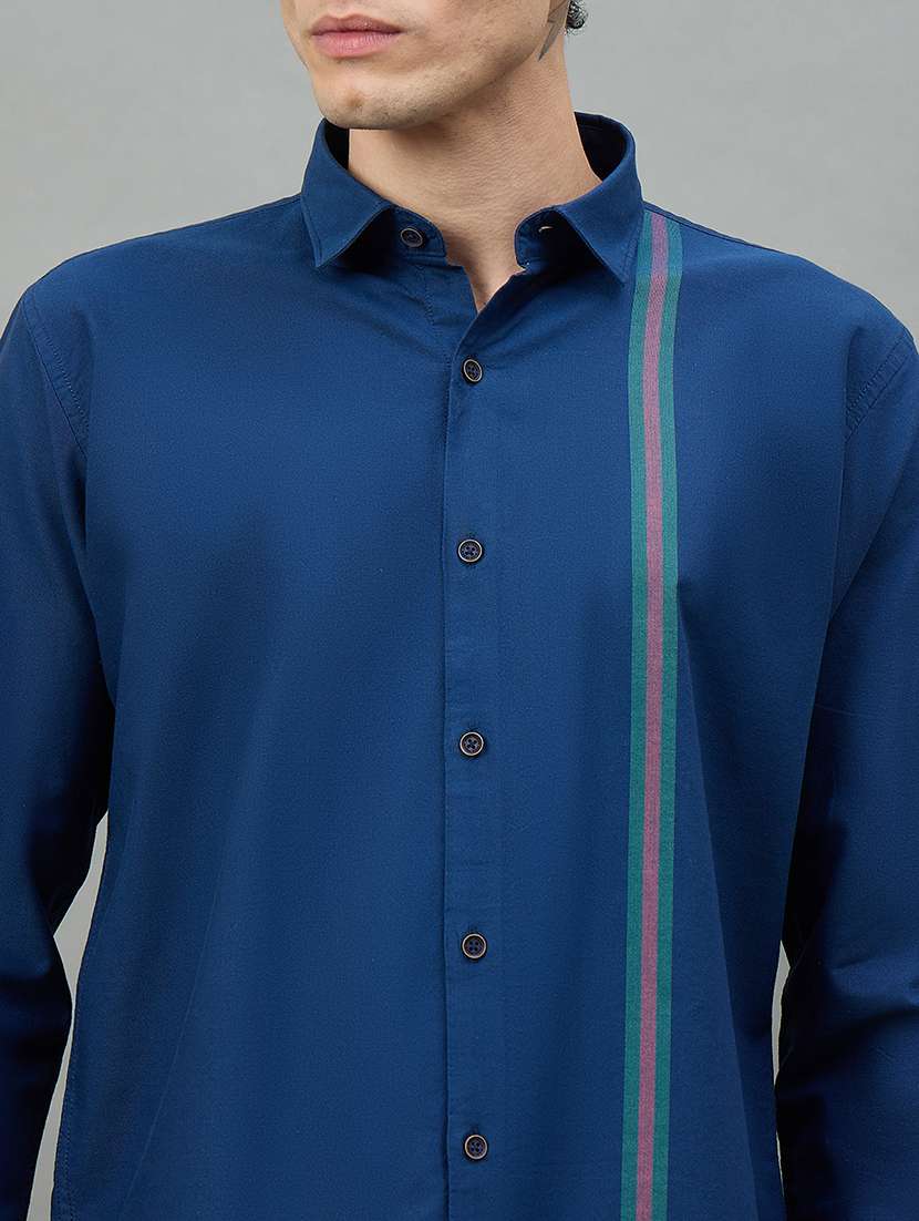 men striped long sleeve slim fit casual shirt - 22448286 -  Standard Image - 1