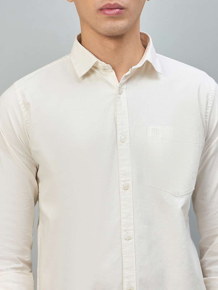 men solid long sleeve slim fit casual shirt - 22448302 -  Standard Image - 1