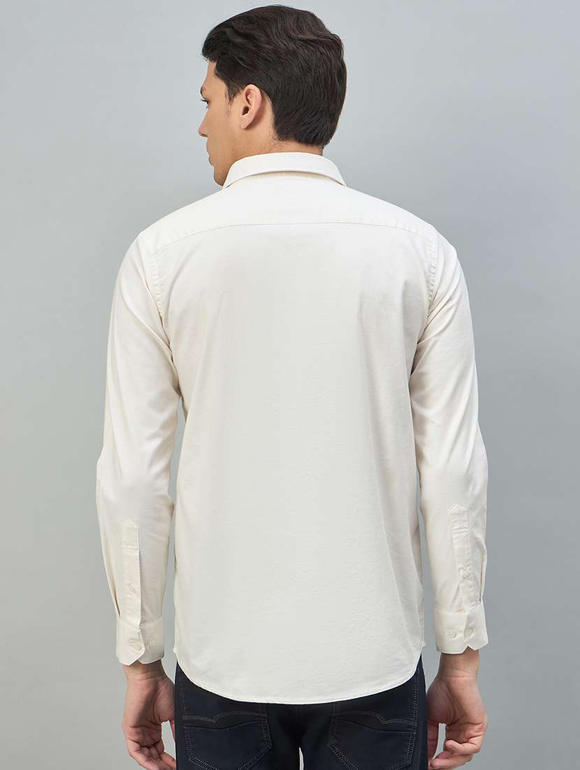 men solid long sleeve slim fit casual shirt - 22448302 -  Standard Image - 4