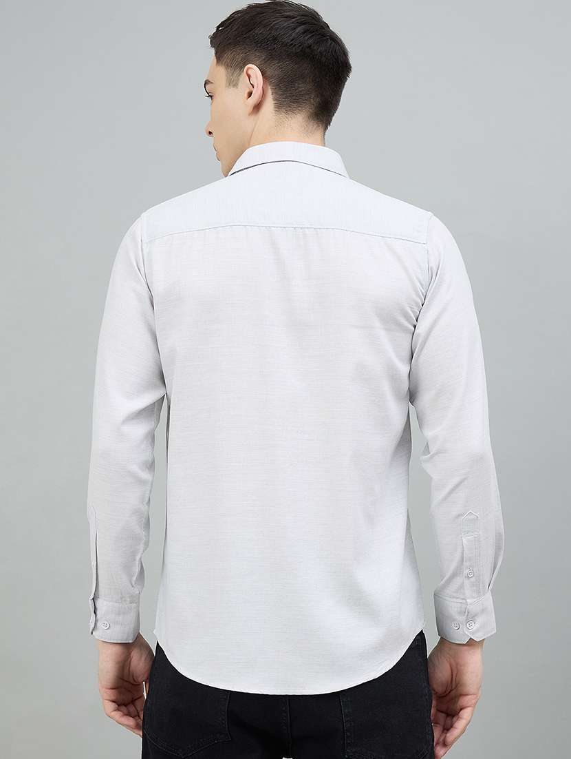 men solid long sleeve slim fit casual shirt - 22448304 -  Standard Image - 4