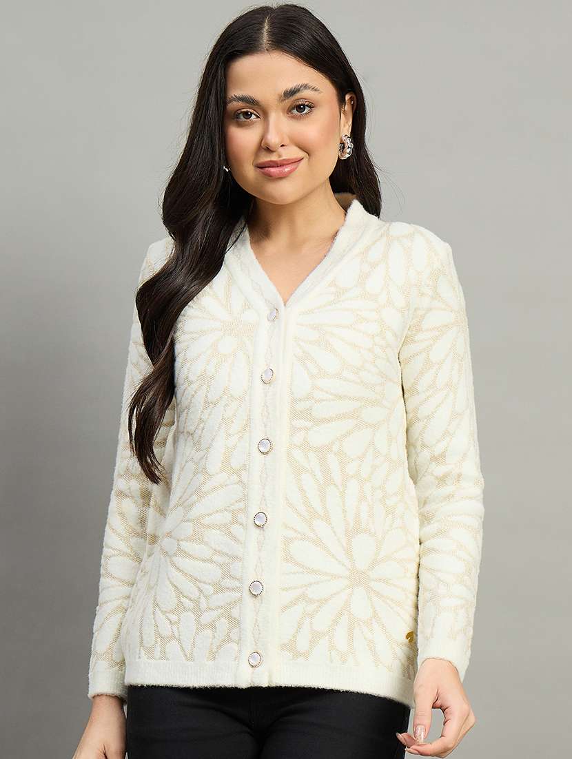 women off white acrylic plain sweatshirt - 22448326 -  Standard Image - 1