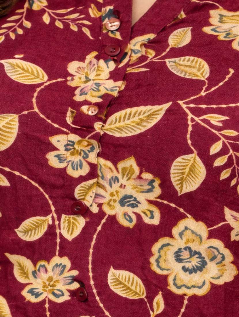women maroon cotton a-line kurta - 22448343 -  Standard Image - 4