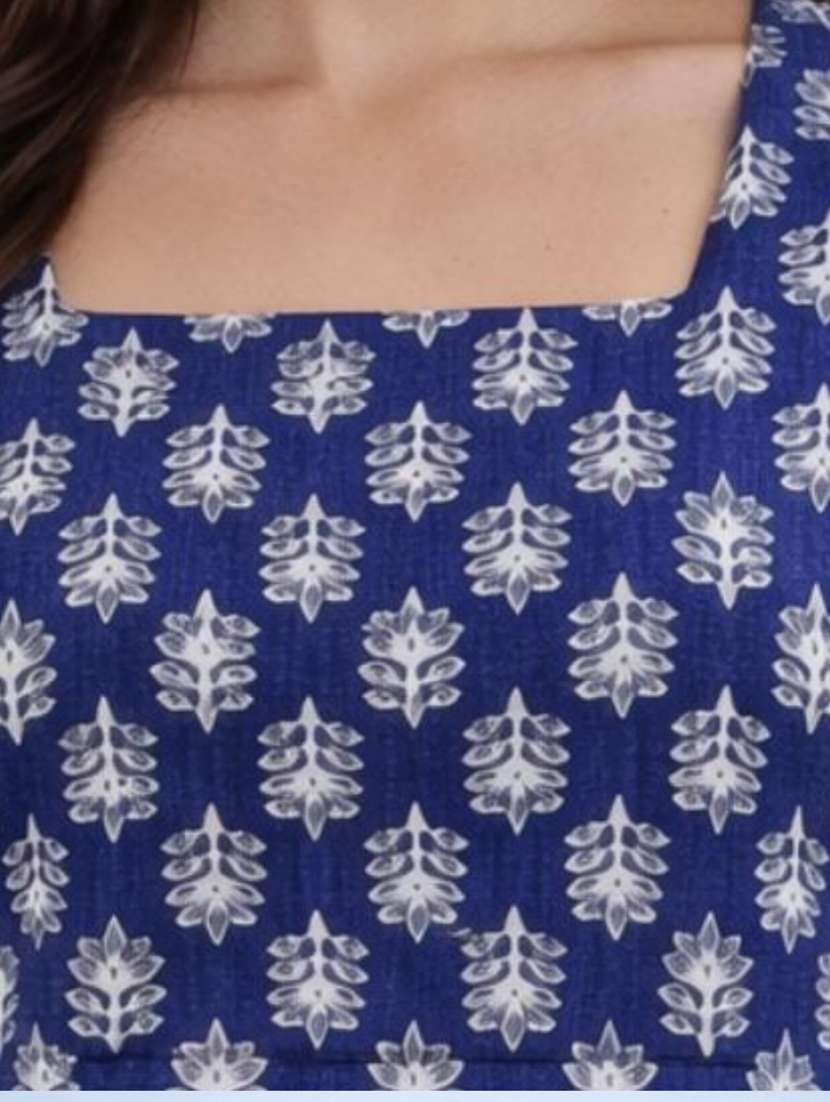 women blue cotton a-line kurta - 22448344 -  Standard Image - 1