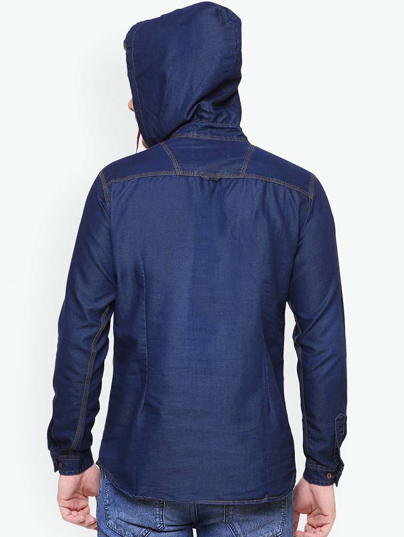 men solid long sleeve hooded kurta - 22448431 -  Standard Image - 4