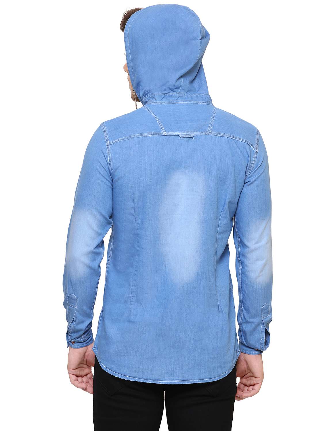 men solid long sleeve hooded kurta - 22448432 -  Standard Image - 4