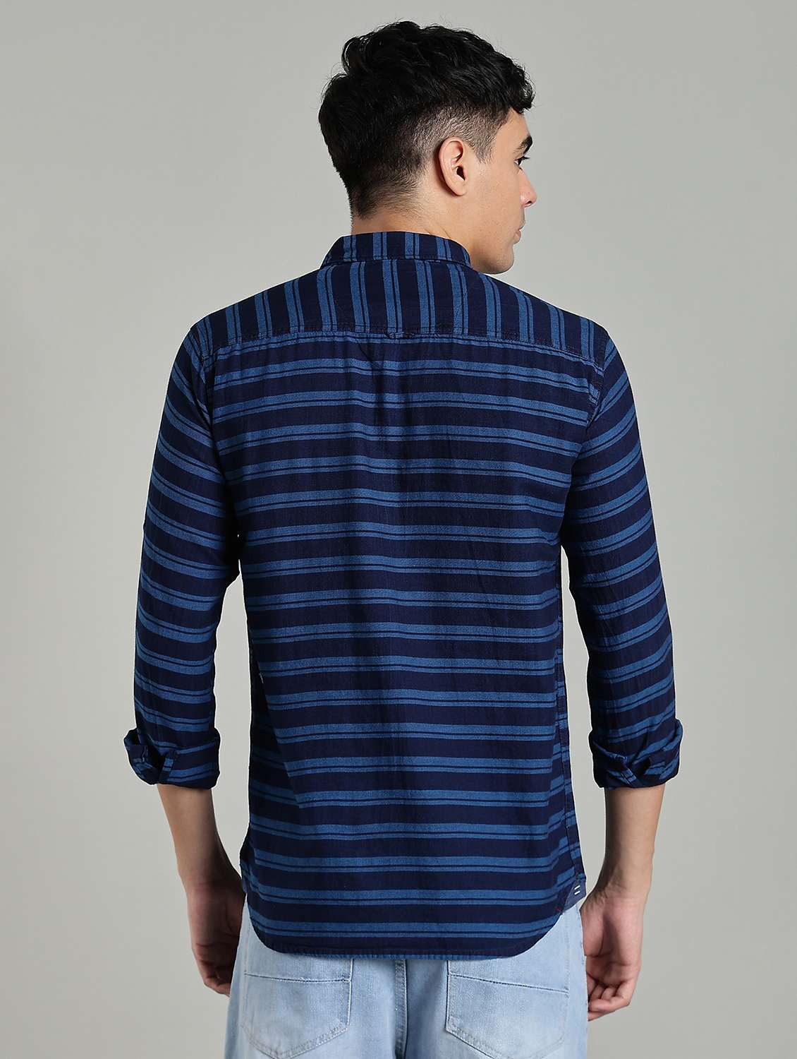 men striped long sleeve short kurta - 22448541 -  Standard Image - 4