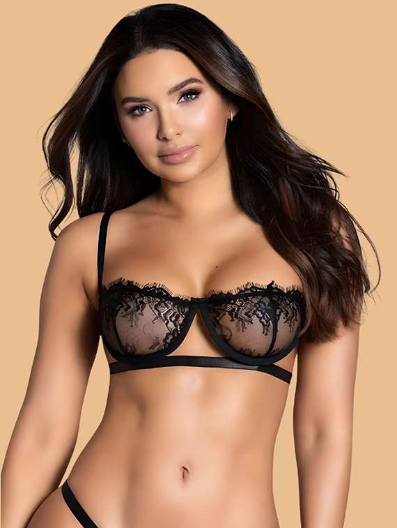 women self designed lace bra and panty set - 22448566 -  Standard Image - 1