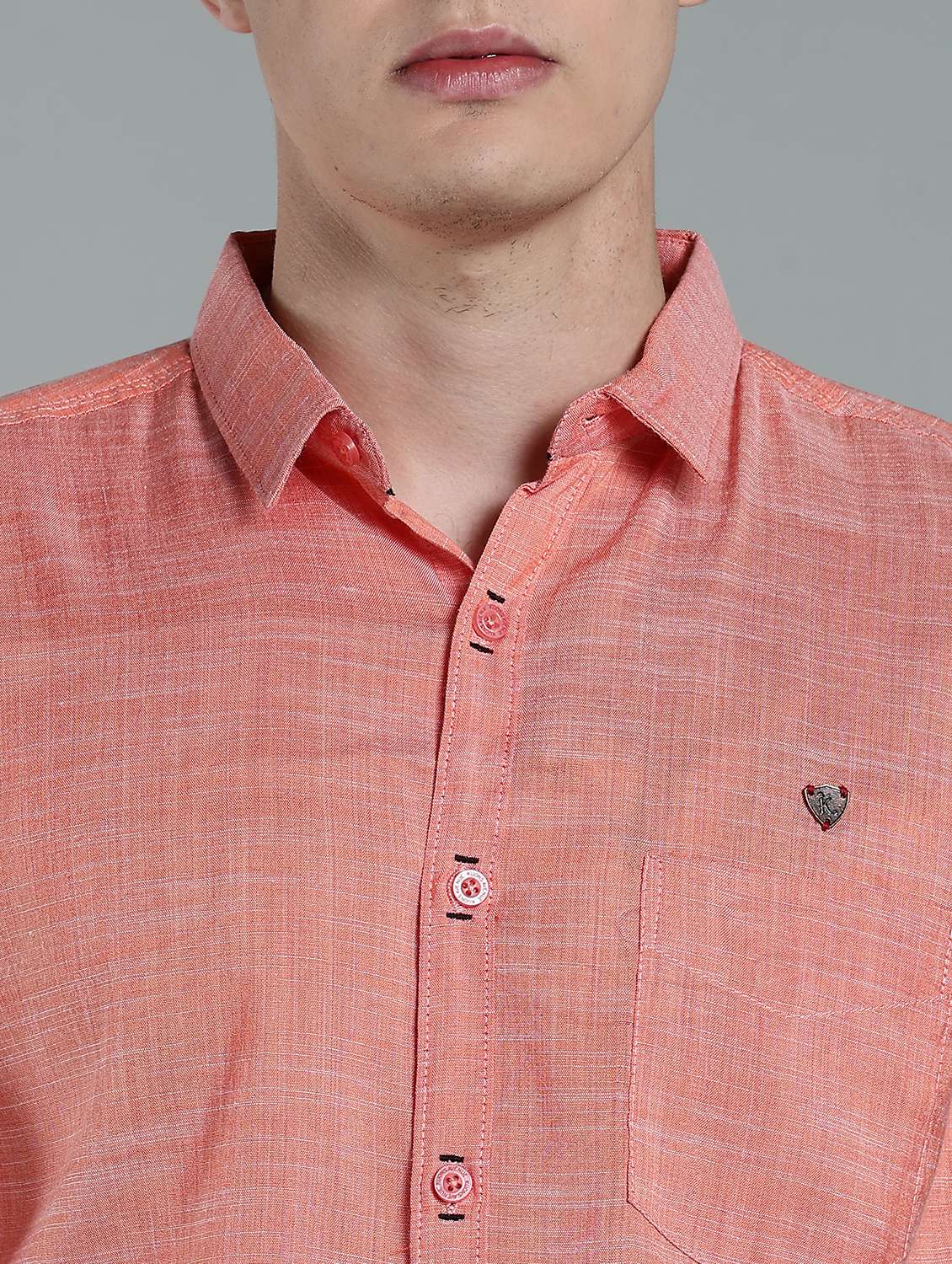men solid short sleeve slim fit casual shirt - 22448625 -  Standard Image - 1