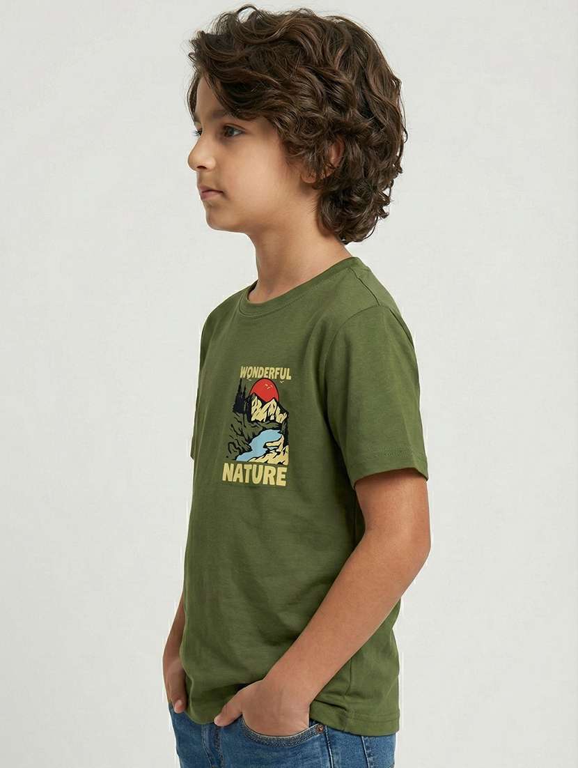 boys olive cotton t-shirt - 22448782 -  Standard Image - 1
