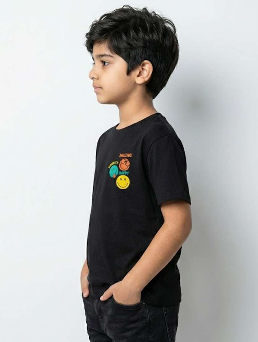 boys black cotton t-shirt - 22448783 -  Standard Image - 1