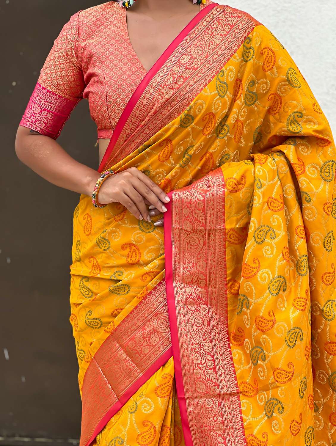 women bandhani patola saree with blouse - 22448913 -  Standard Image - 4
