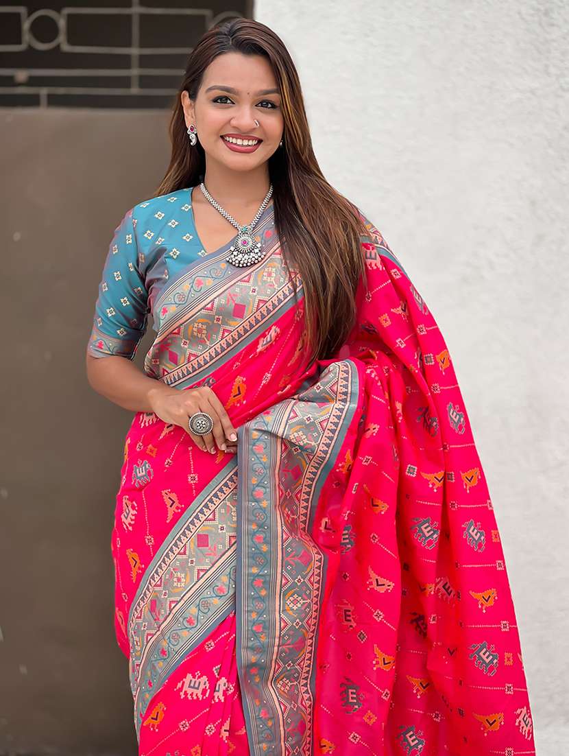 women self design patola saree with blouse - 22448935 -  Standard Image - 1