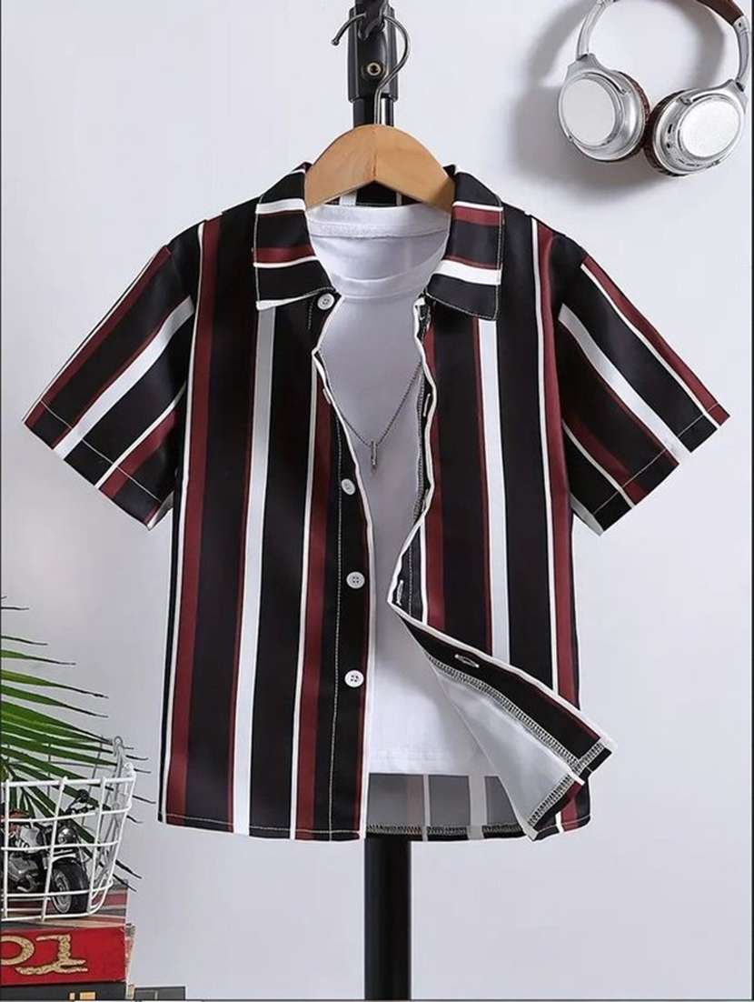boys brown cotton shirt - 22448992 -  Standard Image - 1