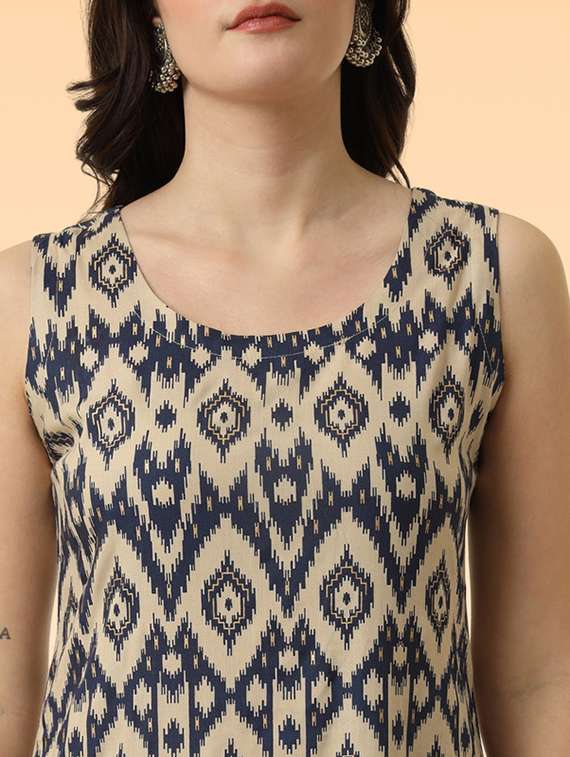 women beige rayon a-line kurta - 22449005 -  Standard Image - 1