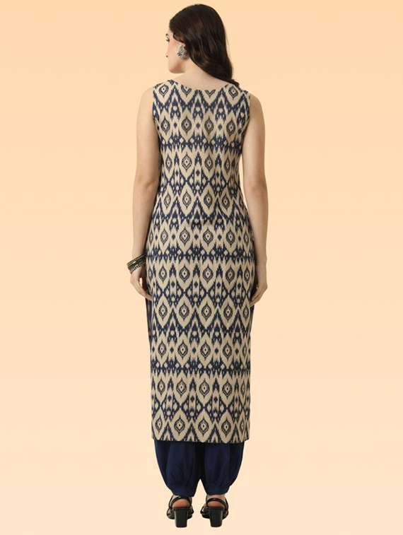 women beige rayon a-line kurta - 22449005 -  Standard Image - 4