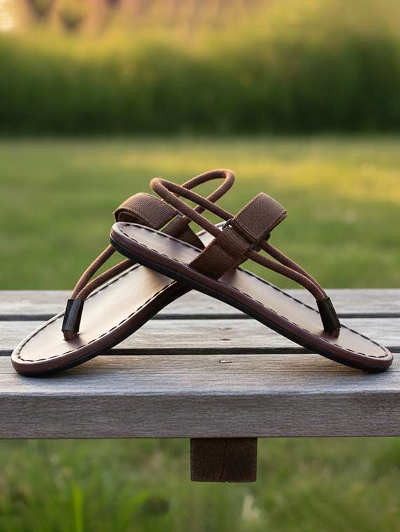 men solid back strap sandal - 22449082 -  Standard Image - 1