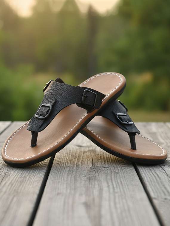 men black toe seperator sandal - 22449086 -  Standard Image - 1