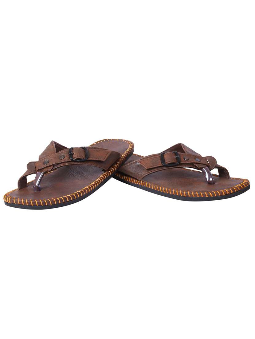 men brown toe seperator sandal - 22449093 -  Standard Image - 1