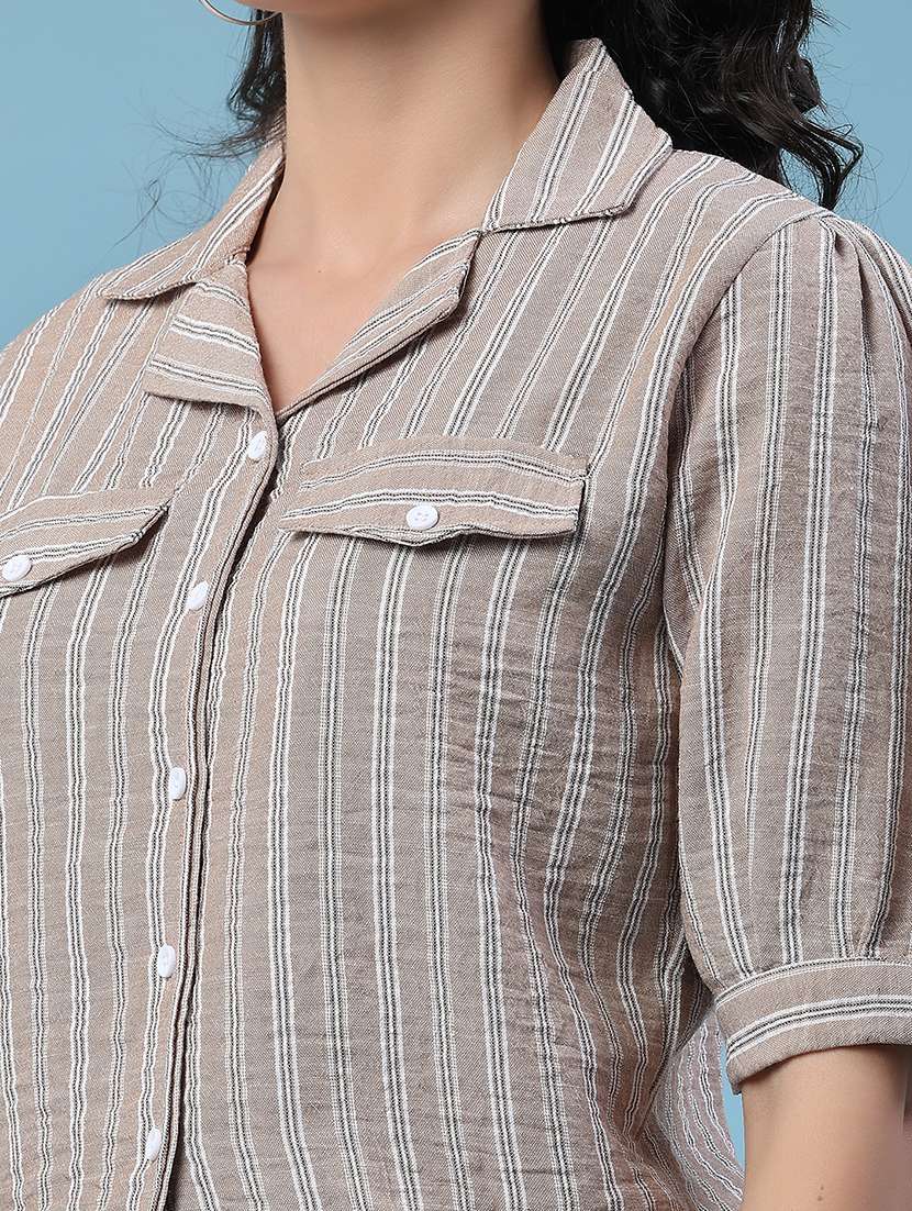 women printed collared shirt style top - 22449265 -  Standard Image - 1