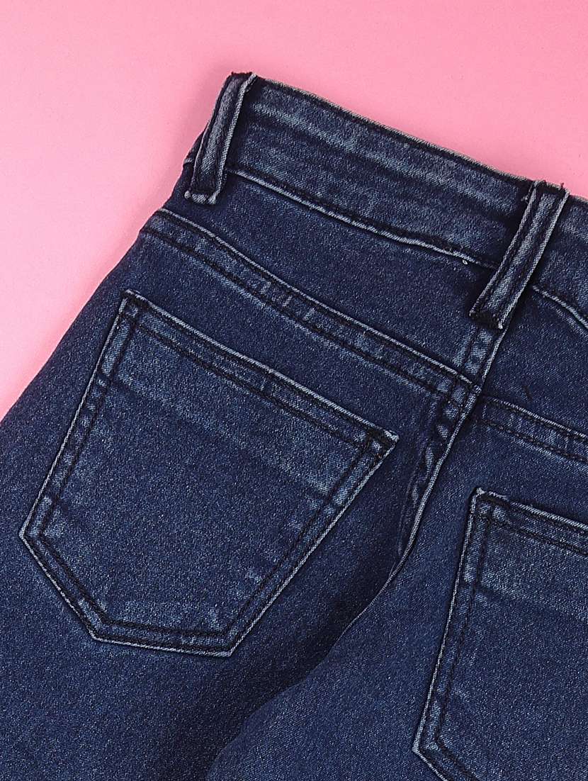 Girls Solid Mid Rise Bootcut Jeans - 22449365 -  Standard Image - 4
