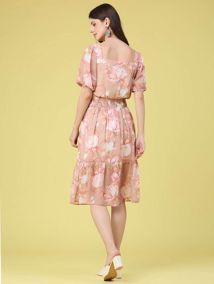Women Printed Puff Sleeves Tiered Dress - 22449384 -  Standard Image - 4