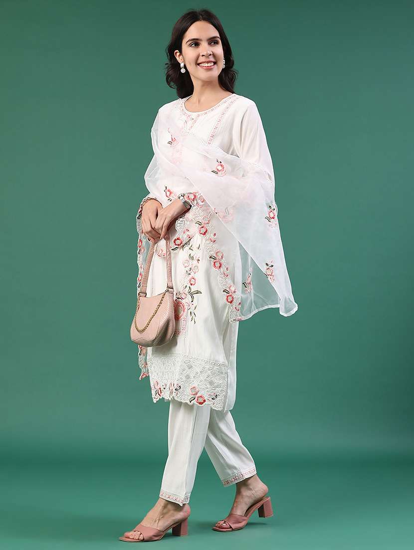 white cotton kurta pant  set