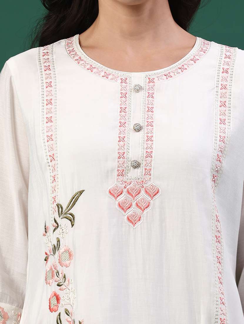 white cotton kurta pant  set - 22449454 -  Standard Image - 1