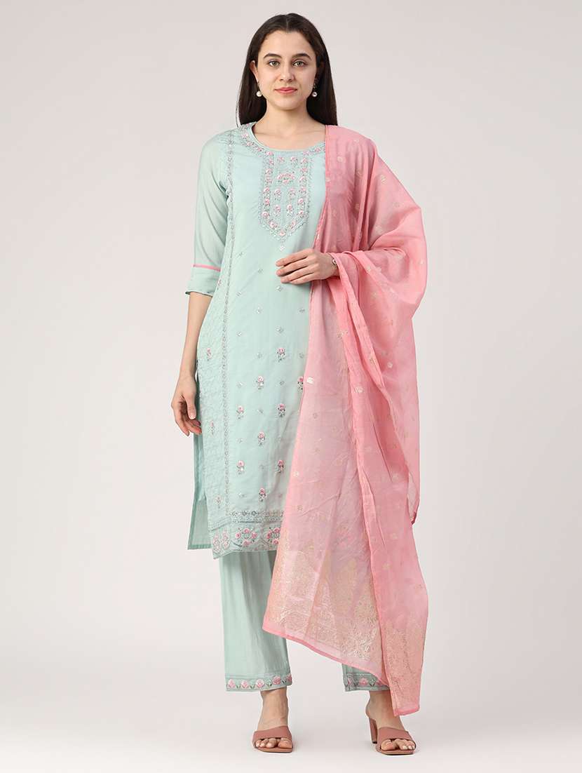 green cotton suit  set