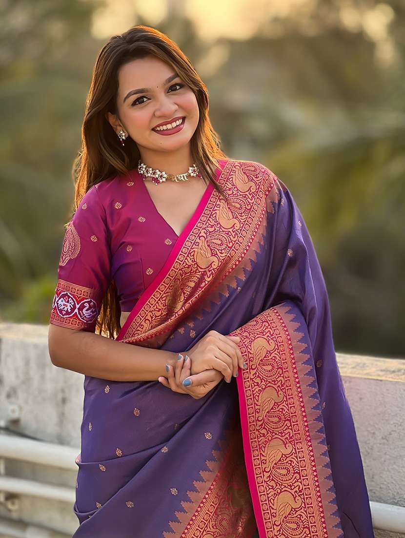 women self design patola saree with blouse - 22449683 -  Standard Image - 1