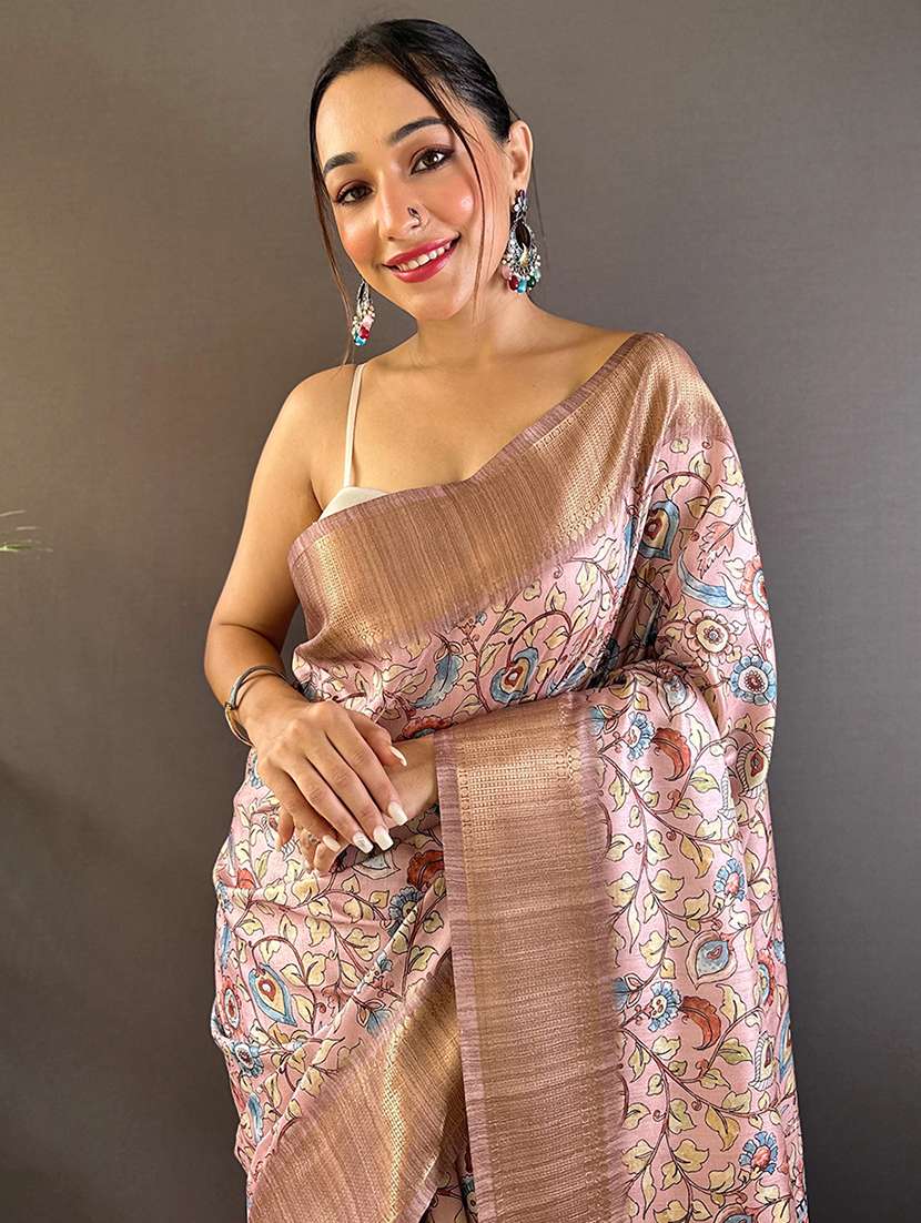 women printed saree with blouse - 22449693 -  Standard Image - 1