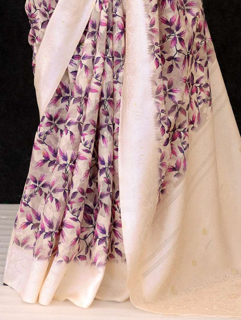 women printed bordered saree with blouse - 22449849 -  Standard Image - 1
