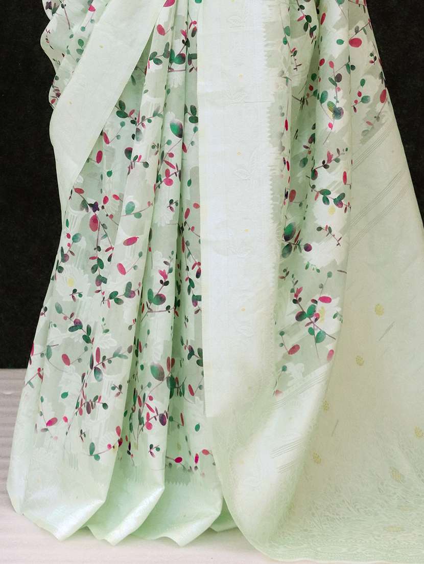 women printed bordered saree with blouse - 22449850 -  Standard Image - 1