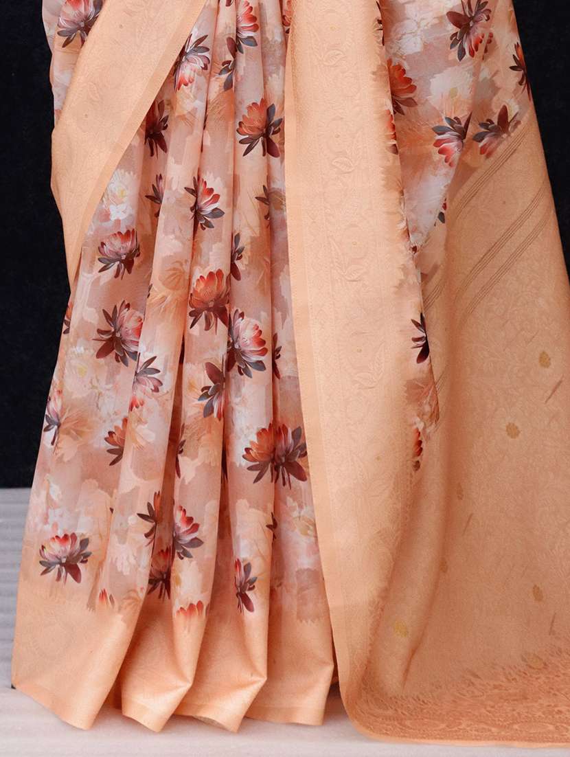 Women Printed Bordered Saree With Blouse - 22449851 -  Standard Image - 1