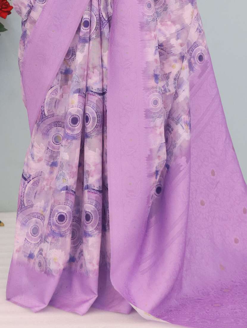 Women Printed Bordered Saree With Blouse - 22449852 -  Standard Image - 1
