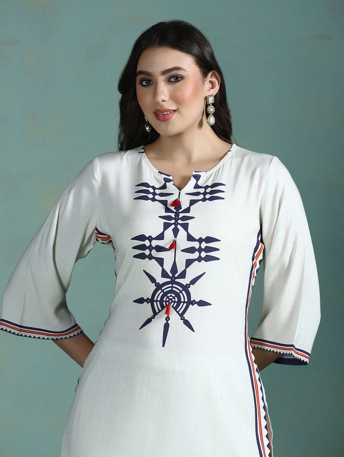 women cream kurta pant set - 22449883 -  Standard Image - 1
