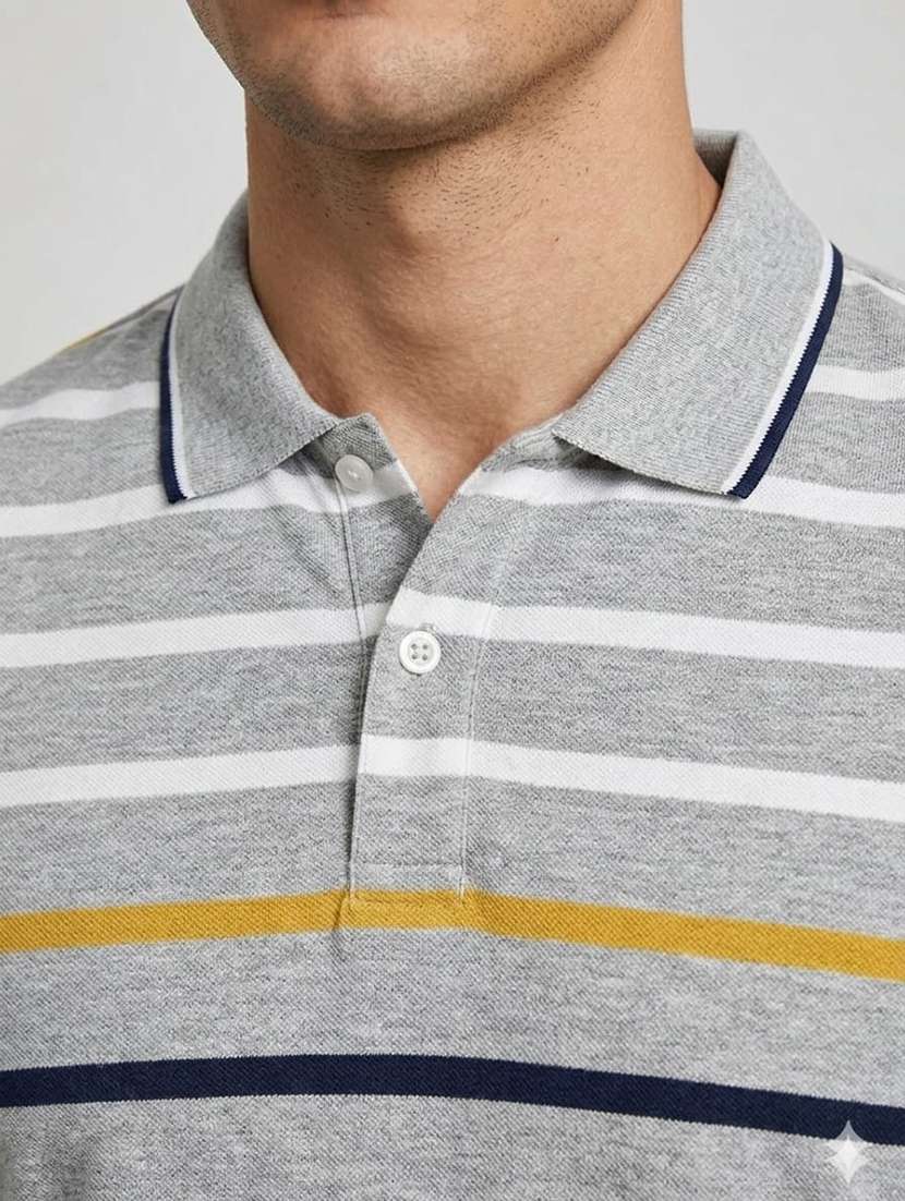 men grey melange cotton blend t-shirt - 22449885 -  Standard Image - 1