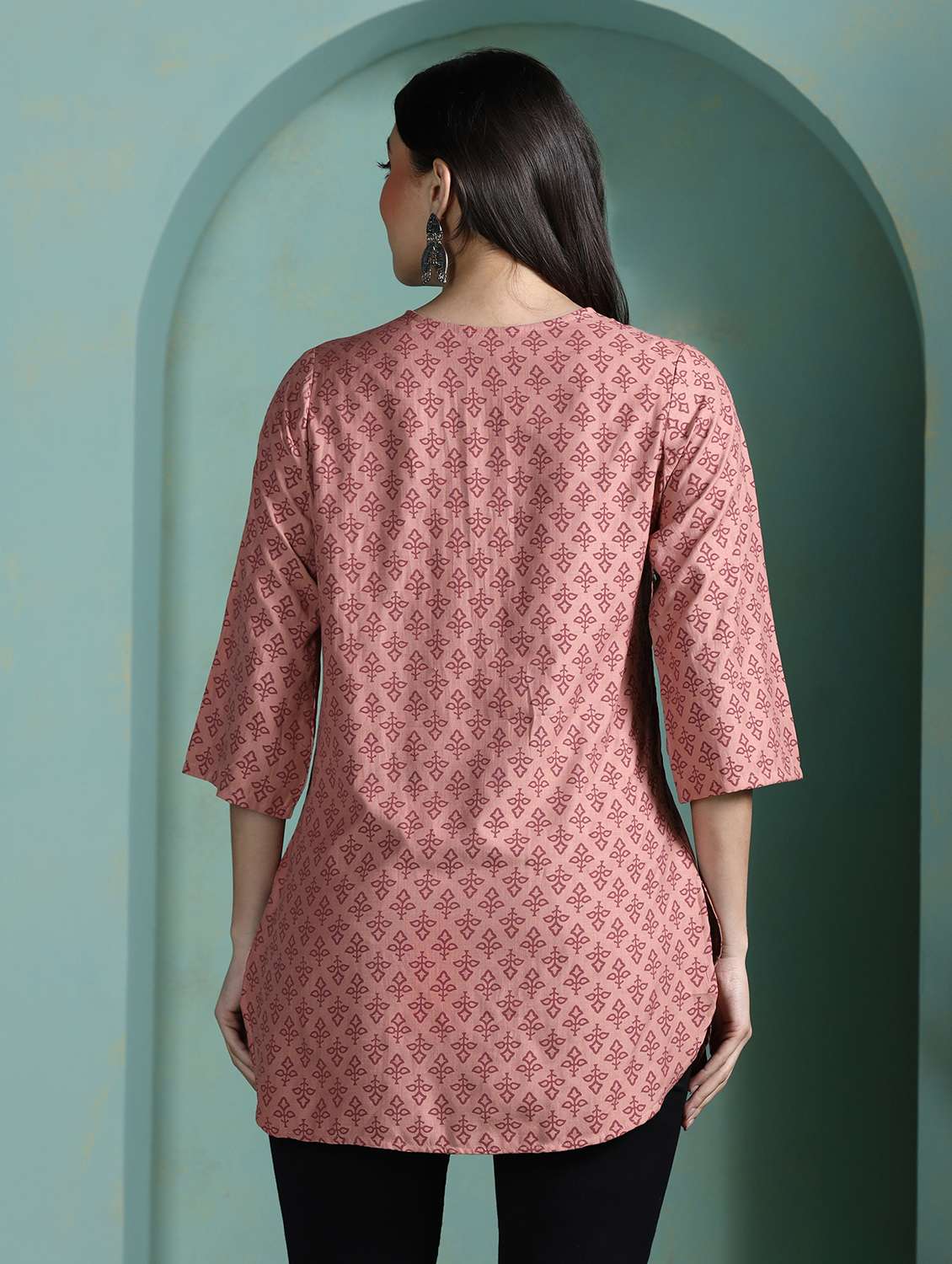 women pink viscose regular tunic - 22449889 -  Standard Image - 4