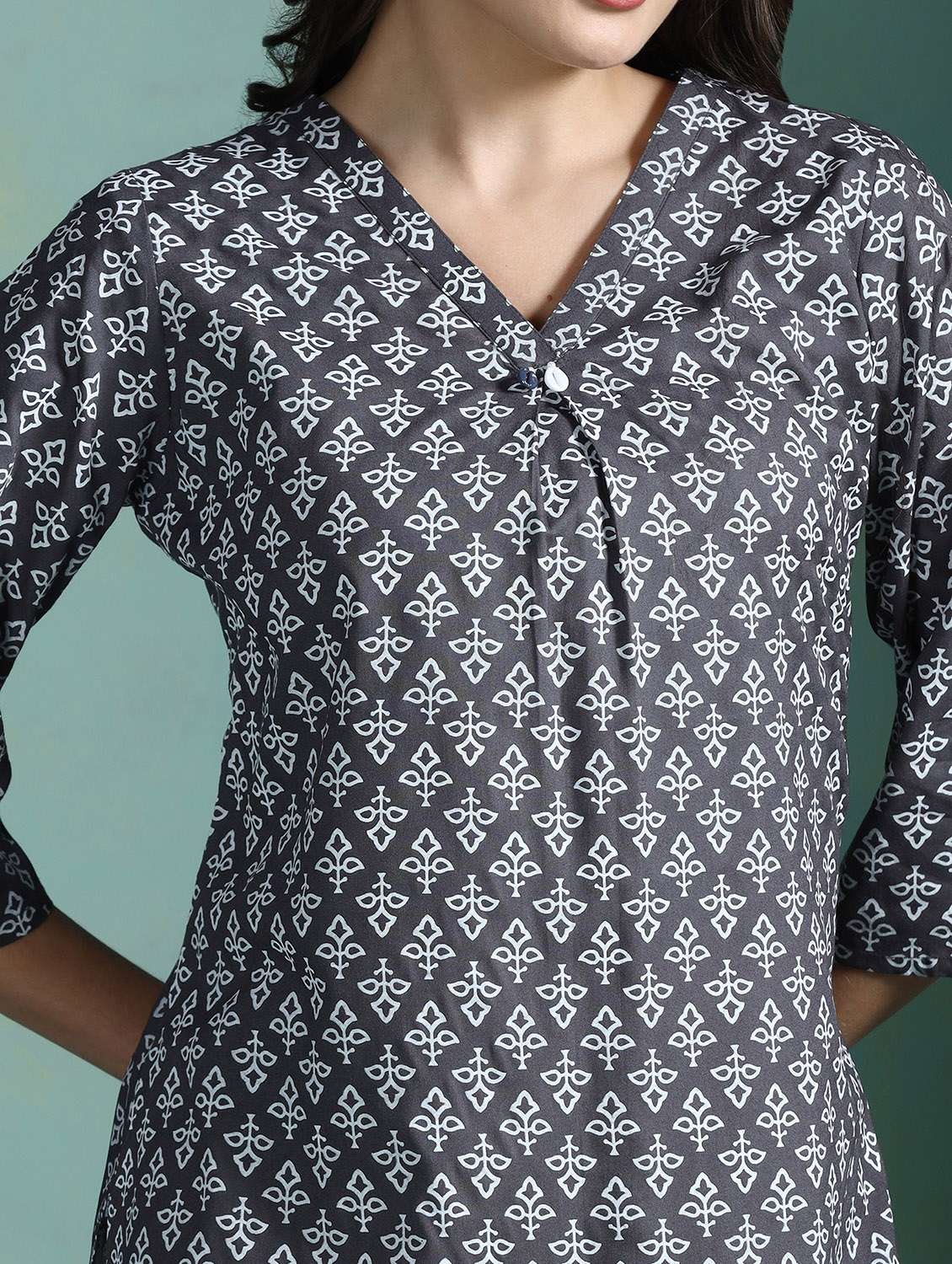 women grey rayon regular tunic - 22449893 -  Standard Image - 1