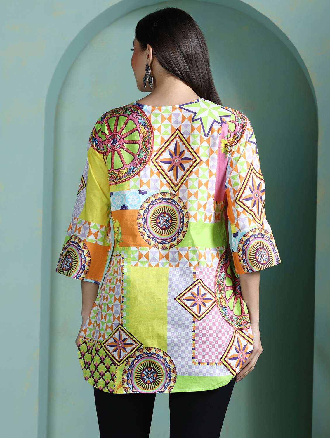women black cotton regular tunic - 22449894 -  Standard Image - 4