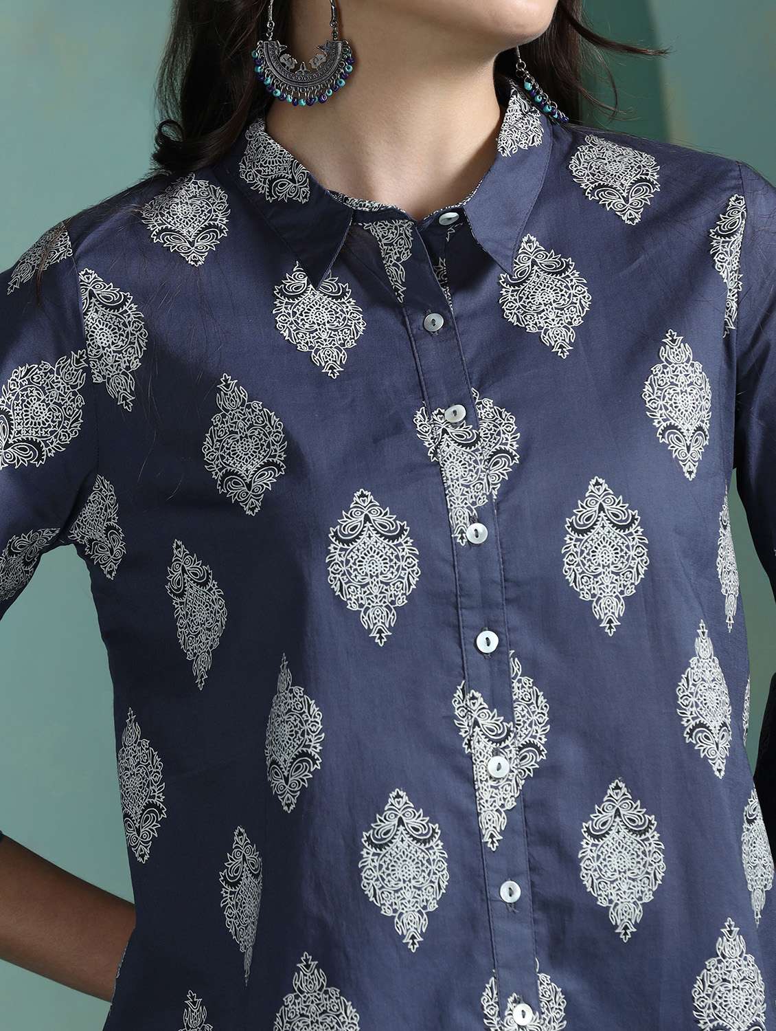 women grey cotton a-line tunic - 22449897 -  Standard Image - 1