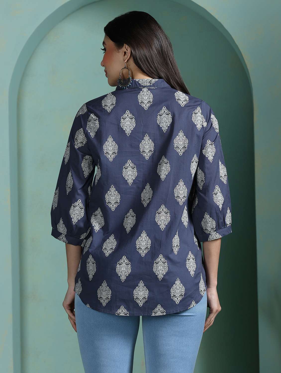 women grey cotton a-line tunic - 22449897 -  Standard Image - 4