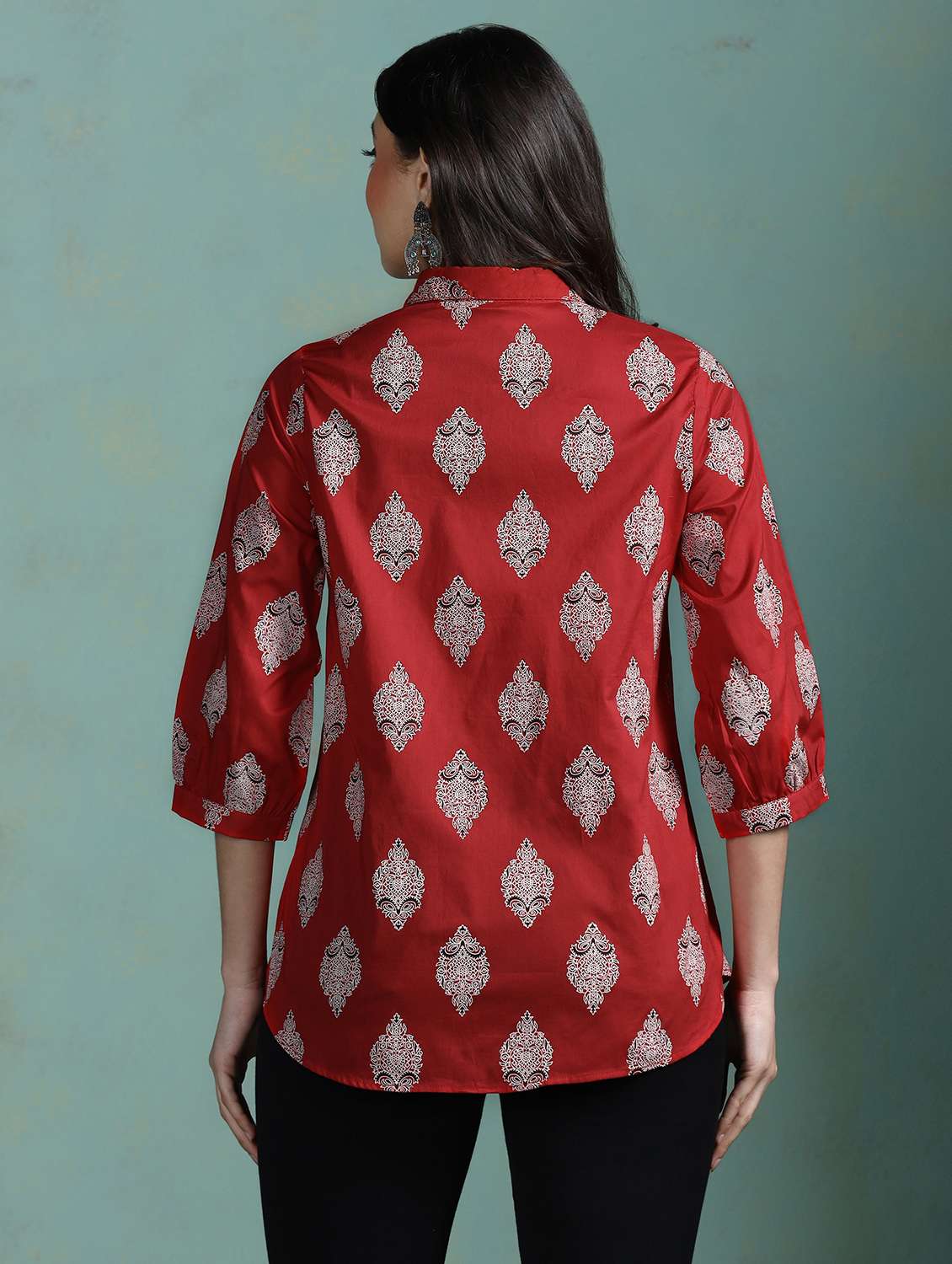women fuchsia cotton a-line tunic - 22449898 -  Standard Image - 4