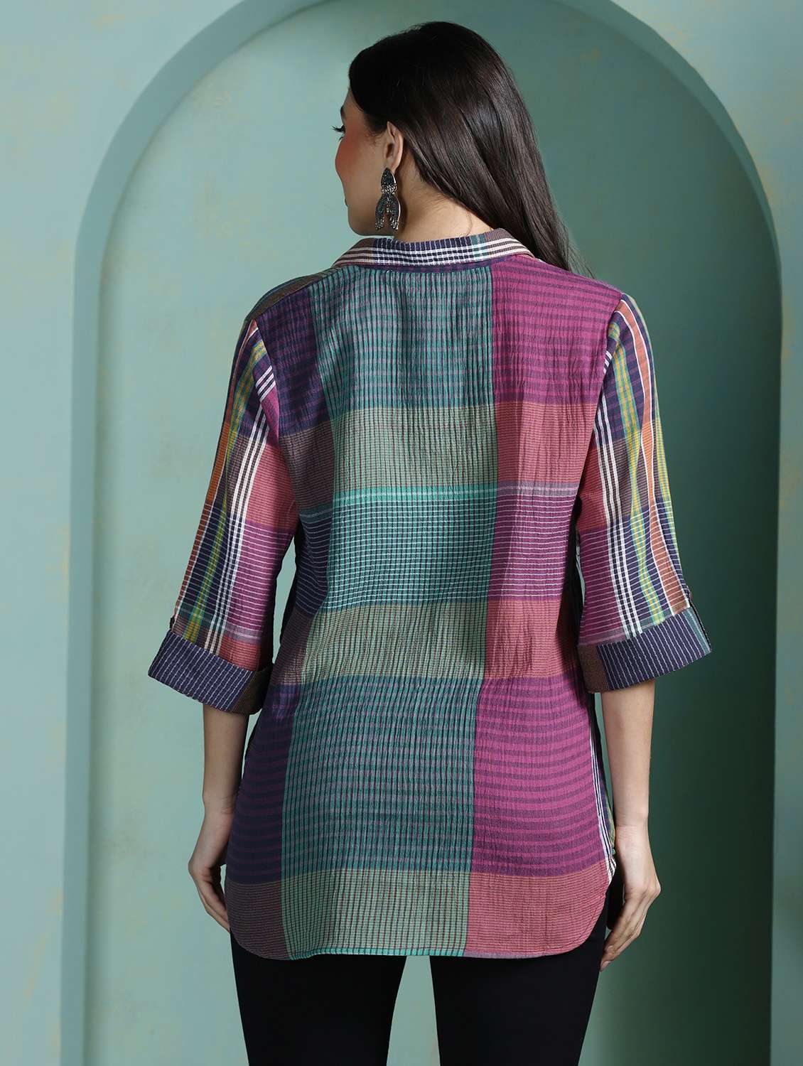  women multi colored cotton regular tunic - 22449902 -  Standard Image - 4